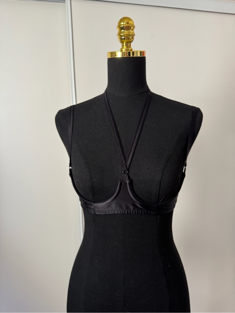 Rare Kiki de Montparnasse Voyeur Cage Bra Black Silk Bra A/B US 32